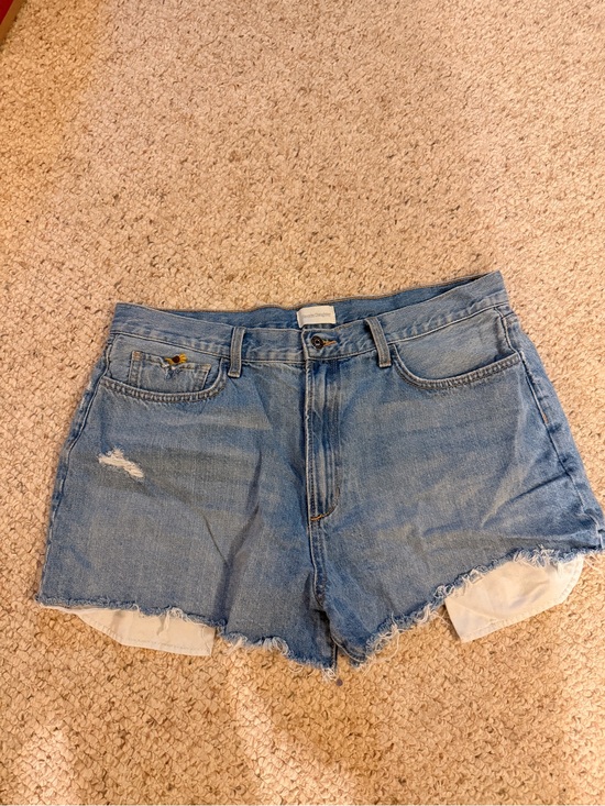 Favorite Daughter Pants - Favorite Daughter Light Blue Distressed Denim Shorts